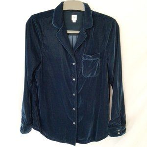 GAP Velvet Blouse in Deep Blue